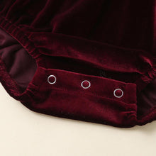 Load image into Gallery viewer, Caroline applique collar velvet baby romper - Milki Rabbit